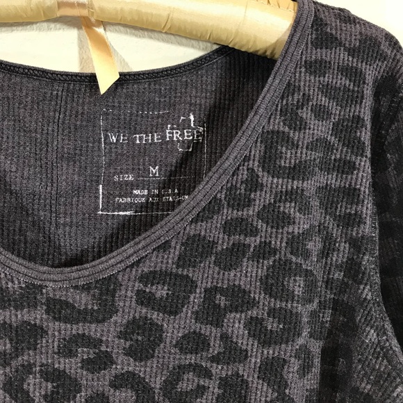 Free People leopard print long sleeve thermal top - Picture 3 of 6